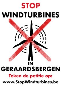 A3 affiche Stop Windturbines in Geraardsbergen