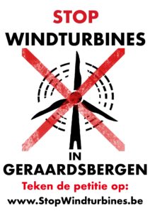 A4 affiche Stop Windturbines in Geraardsbergen